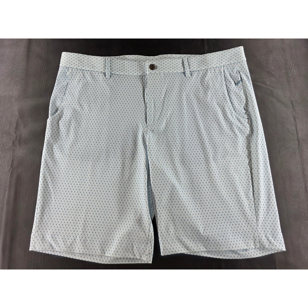 johnnie-O Prep-Formance Mens Golf Shorts Blue White Geometric Floral Size 40